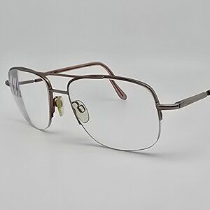 Boardroom Classics BC526 Gold Light Brown Semi-Rimless Aviator Eyeglasses Frame